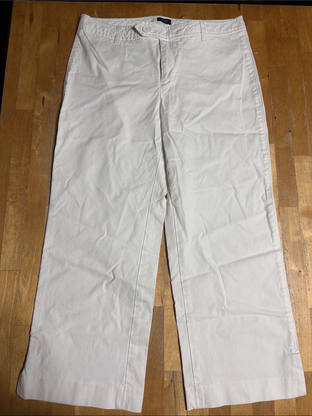 Gap White Straight-Leg Cropped Pants